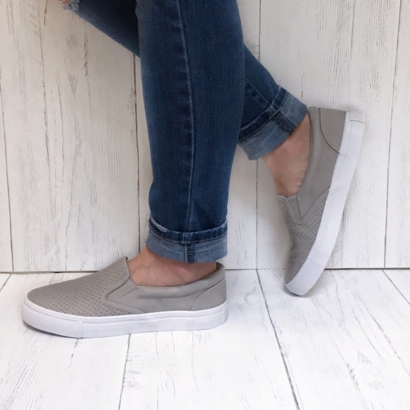 BOUTIQUE INVENTORY CLEAR OUT:Grey slip on sneakers - Picture 1 of 2